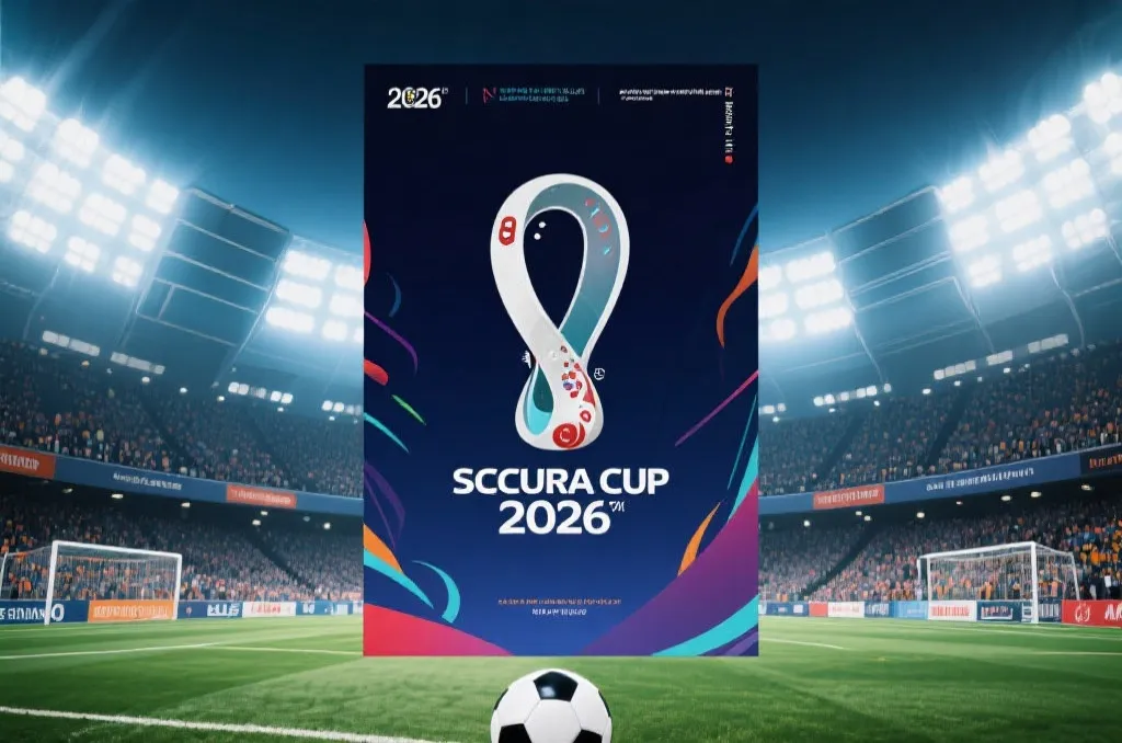 2026年世界杯概念海报,充满现代感与竞技张力